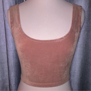 Colsie Small Dusty Rose Pink Buttery Soft Velvet Crop Tank Top
